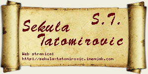 Sekula Tatomirović vizit kartica